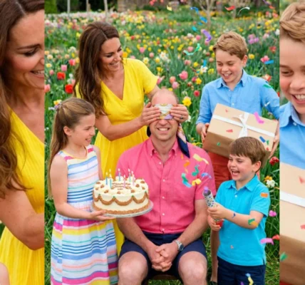A celebration by the children and Princess Catherine for William. A celebration by the children and Princess Catherine for William.