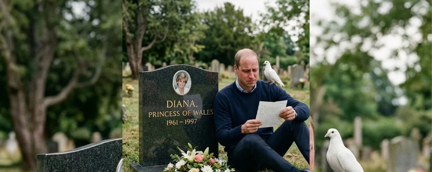 Prince William at Princess Diana’s Grave