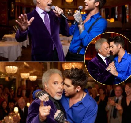 In an intimate, candlelit corner of a London restaurant, diners were left speechless when Adam Lambert and Sir Tom Jones unexpectedly broke into a spontaneous duet. The two music legends delivered a soul-stirring rendition of “Delilah” with powerful harmonies and playful chemistry that felt both effortless and electric.