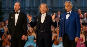 “For the One I Love Most”: The Royal Serenade That Silenced a Thousand Hearts — and Moved Them to Tears No one expected that at the rare joint concert of Andrea Bocelli and André Rieu in London, the spotlight would shift to… Prince William. As the stage lights dimmed after Ed Sheeran’s final song, the audience assumed the night was over. But then, from the shadows, William appeared — poised, slightly trembling — and spoke seven words that made the entire hall hold its breath: “For the one I love most.” With secret help from Ed, André Rieu’s orchestra, and Bocelli himself, William had prepared a special ballad — blending classical strings with modern lyrics — written just for Kate. She sat frozen, hand over her mouth. The crowd was in tears. A royal concert turned love declaration — and a video that now has millions around the world quietly weeping.