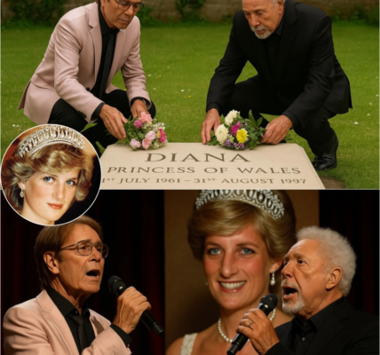 “For her… only for her,” Sir Tom whispered, his voice breaking. “She gave us so much light, the least we can do is sing for her now,” Sir Cliff replied softly. No stage. No spotlight. Only two legends — their voices trembling yet unyielding — standing beneath a quiet summer sky at Princess Diana’s resting place. As Sir Cliff Richard and Sir Tom Jones began to sing, every note rose like a prayer, weaving through the hushed crowd, carrying the spirit of the late Princess.