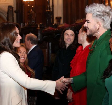 In a night straight out of a royal fairytale, Adam Lambert and Princess Kate stunned the world at the Royal Charity Gala with a duet that left 5,000 guests breathless — and Prince William wiping away tears. Adam’s flawless, soulful vocals filled the hall with haunting beauty, but when Kate joined him, her voice trembling yet powerful, the atmosphere shifted. Every note carried raw emotion as their voices blended in perfect harmony. At one tender moment, Adam turned, his eyes glistening, offering Kate a supportive nod. As she bravely delivered the soaring final note alone, the audience erupted into a standing ovation, many overcome with emotion. It was a performance of pure magic, vulnerability, and unforgettable royal courage.