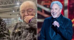 “I Never Thought I’d Live to See Him,” She Whispered, Her Voice Quivering as Tears Welled in Her Eyes. At 91 Years Old, She Had Adored Tom Jones Since Her Teenage Years — a Lifelong Devotion Carried Through Vinyl Records, Faded Posters, and Midnight Radio Shows. When Her Daughter Handed Her the Concert Ticket, Her Hands Trembled, Heart Racing With Disbelief. That Night, as Tom Jones Took the Stage and Sang the Very Songs That Had Soundtracked Her Youth, She Wept Openly, Overwhelmed by Joy. For Her, It Wasn’t Just a Concert — It Was a Dream Resurrected. In That Arena, Under Golden Lights, She Proved That It’s Never Too Late for Music to Awaken the Heart One Final, Unforgettable Time.