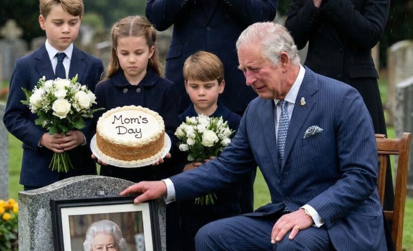 “I miss you every day, Mom…” 🕊️😭 A heartbreaking moment as King Charles breaks down in tears at Elizabeth II’s grave.