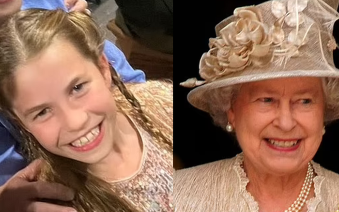 Công chúa Charlotte gây sốt khi giống hệt cố Nữ vương ...