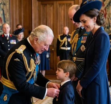 King Charles Presents Prince Louis with a Badge
