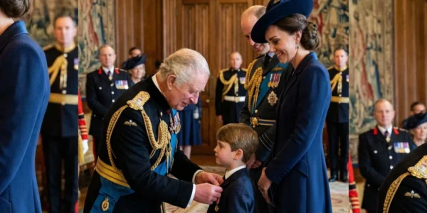 King Charles Presents Prince Louis with a Badge