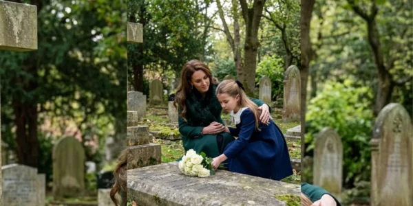 Catherine and Charlotte Visit Diana’s Grave