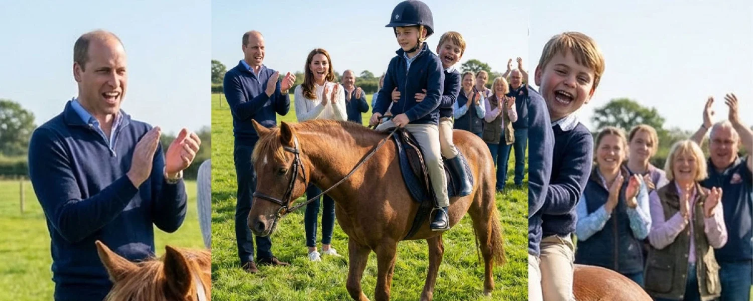 George and Louis Ride Across the Field