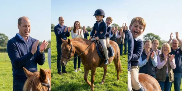 George and Louis Ride Across the Field