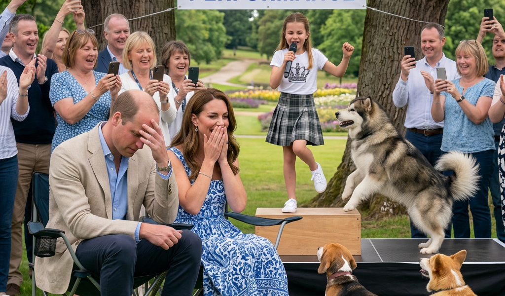 “Dad, don’t be shy… this one is for you!” 🎤💖 One sweet moment from Princess Charlotte…