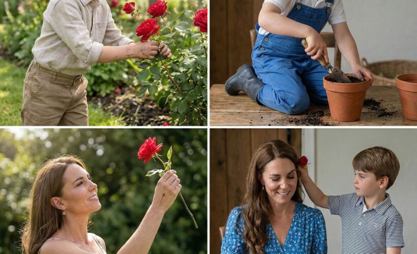 A Mother’s Day moment came early at the Palace! 🌹 Princess Catherine was moved to tears when Prince Louis staged a “secret mission” in the royal gardens.