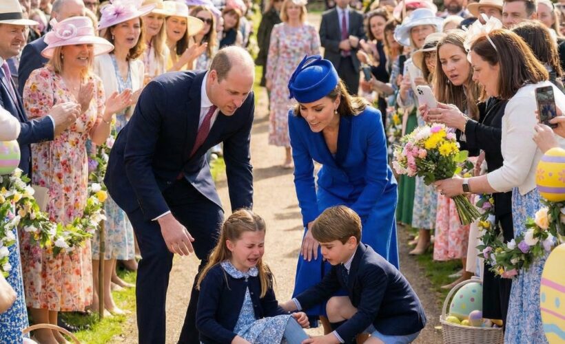 EASTER MISHAP! 🚨🚨 Princess Charlotte’s scary fall just revealed the sweetest side of Prince Louis! 🐣❤️