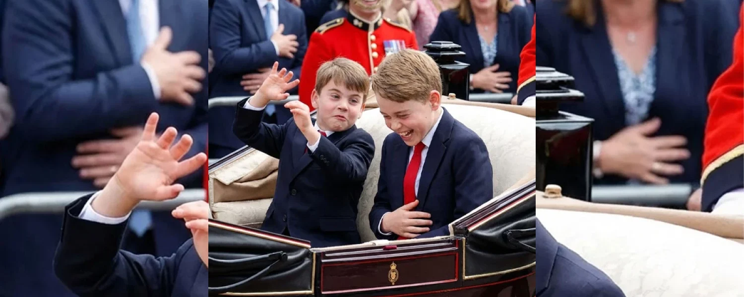 George Couldn’t Hold Back His Laughter: Louis’ Adorable Antics Stealing the Show at Trooping