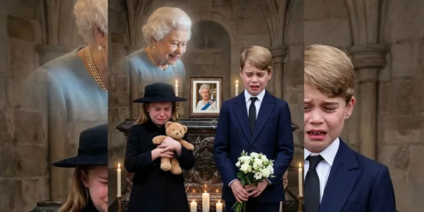 George and Charlotte bowed before the coffin of their beloved great-grandmother.