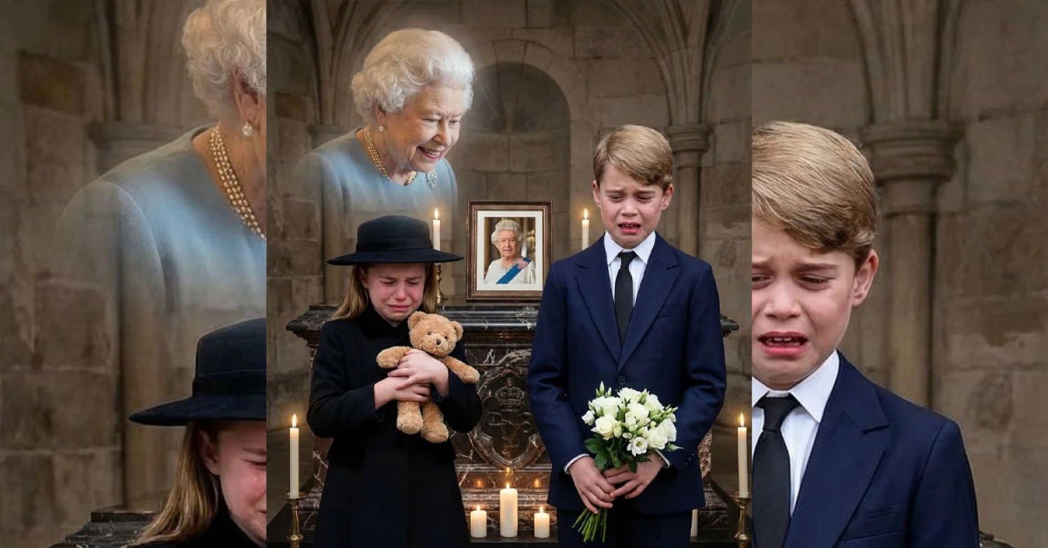 George and Charlotte bowed before the coffin of their beloved great-grandmother.