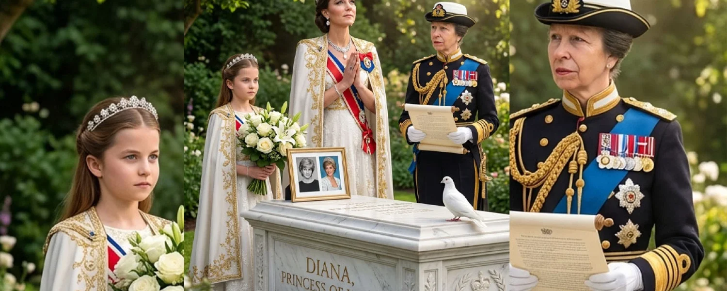 A secret visit: Three princesses at Diana’s grave.
