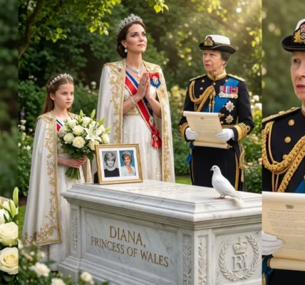 A secret visit: Three princesses at Diana’s grave.