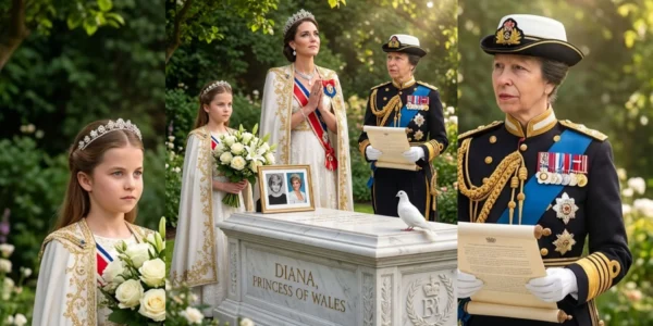 A secret visit: Three princesses at Diana’s grave.