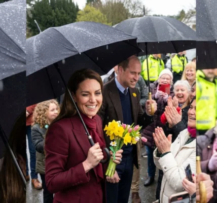 Princess Catherine captivated the crowds despite the rainy weather in Newtown, Wales.
