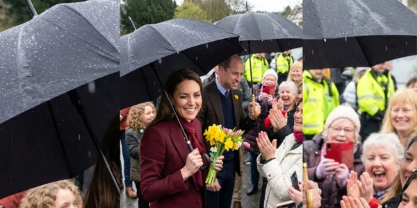 Princess Catherine captivated the crowds despite the rainy weather in Newtown, Wales.