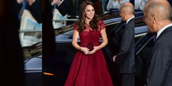 Kate Middleton Dazzled In A Crimson Marchesa Notte Tulle Gown At Theatre Royal Drury Lane
