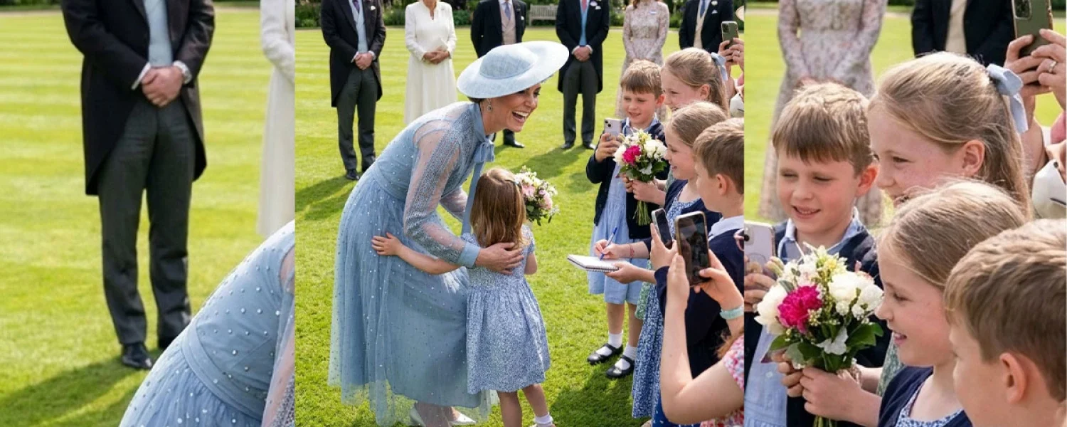A Day in the Royal Gardens: Catherine’s Heartwarming Encounter with Young Fans