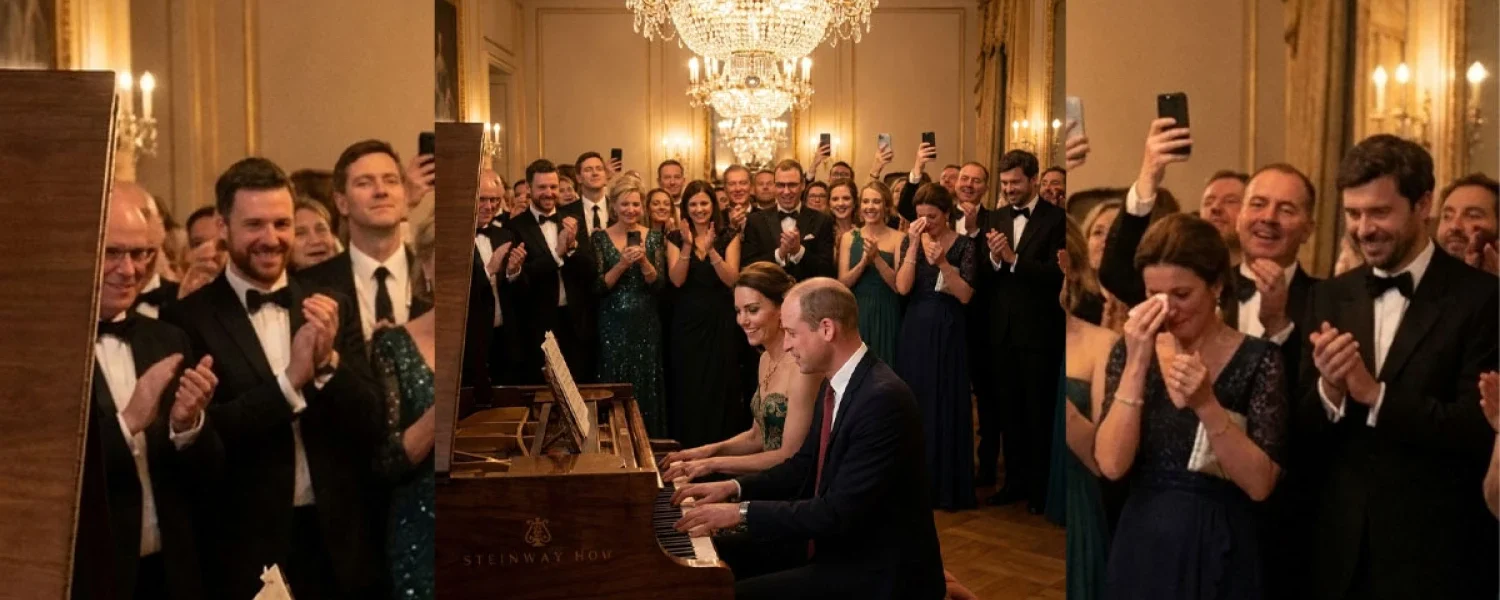 A Royal Serenade: The Enchanting Moment of Prince William and Princess Catherine at the Palace