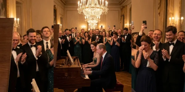 A Royal Serenade: The Enchanting Moment of Prince William and Princess Catherine at the Palace
