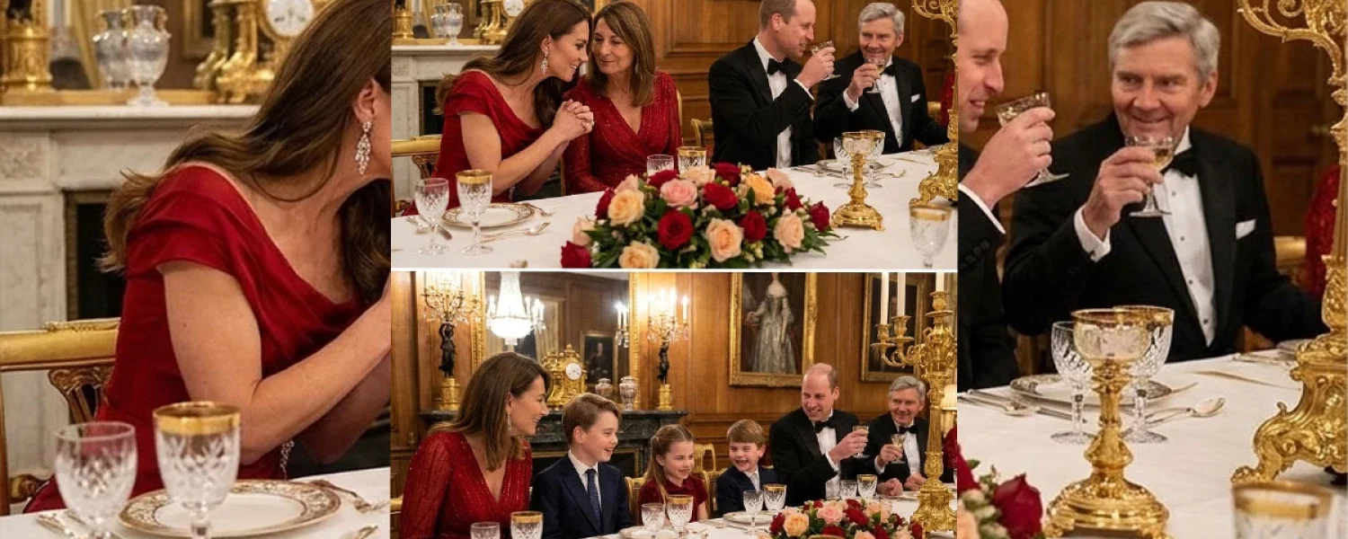 In the opulent grand hall of Buckingham Palace In the opulent grand hall of Buckingham Palace