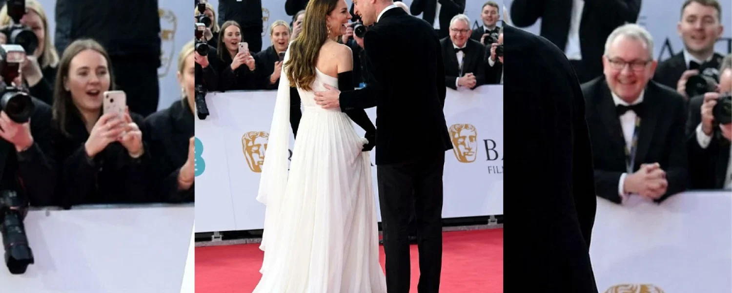 As Catherine confidently strode down the red carpet alongside William