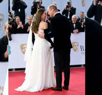 As Catherine confidently strode down the red carpet alongside William