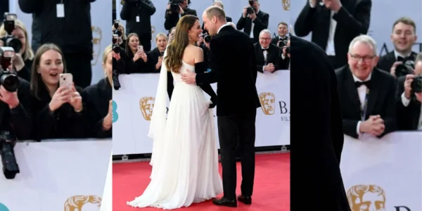 As Catherine confidently strode down the red carpet alongside William As Catherine confidently strode down the red carpet alongside William