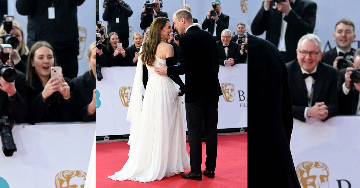 As Catherine confidently strode down the red carpet alongside William