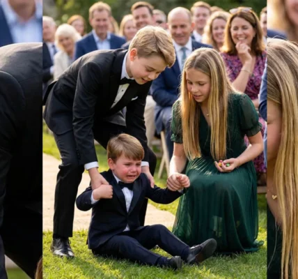 While attending an outdoor event with their family While attending an outdoor event with their family
