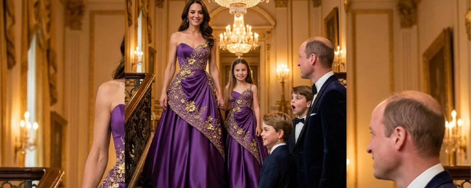 Royal Family Shines – Princess Catherine and Charlotte Stun in Elegant Purple Outfits