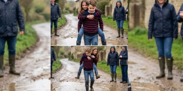 While strolling along a village road after a rain shower – A heartwarming walk of sibling love and resilience While strolling along a village road after a rain shower – A heartwarming walk of sibling love and resilience